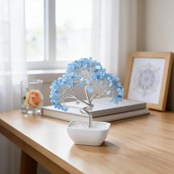 Natural Aquamarine Crystal Tree – Clarity & Focus