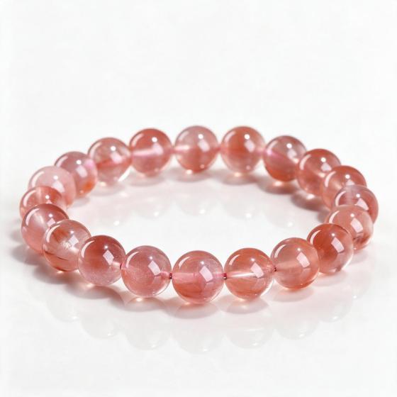 Pink Rutilated Quartz Bracelet – Love & Harmony