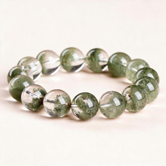 Green Phantom Quartz Bracelet for Abundance & Success