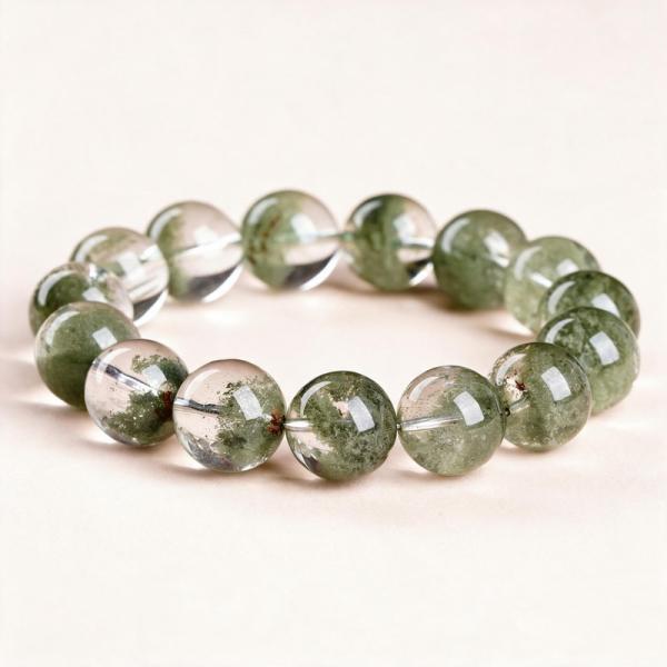 Green Phantom Quartz Bracelet for Abundance & Success